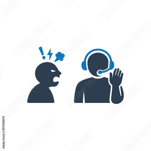 Customer yelling support agent icon