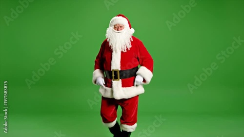 Santa Claus Posing on Green Screen.