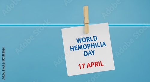 World hemophilia day awareness sign on blue background