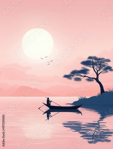 Serene Sunset Lake Scene
