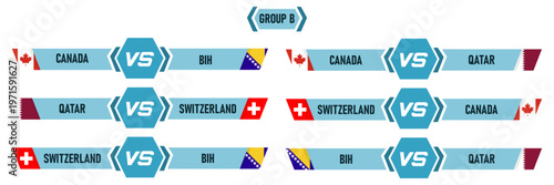 Group B Match Schedule: Canada, Bosnia & Herzegovina, Qatar, and Switzerland in Sports Tournament
