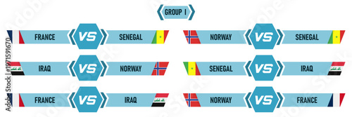 Group I Match Schedule: France, Senegal, Iraq, and Norway in International Sports Tournament