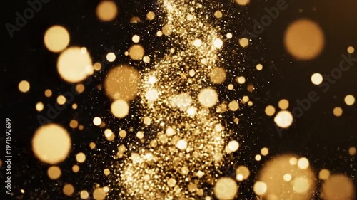 Golden Sparkles on Black Background.