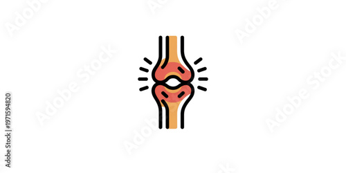 Anatomical illustration of a knee joint with ligaments highlighted in red and blue Vector