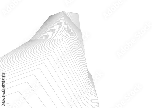 abstract buildings, architectural drawing 3d