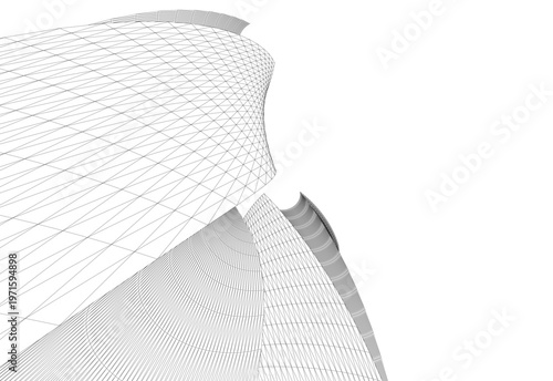 abstract buildings, architectural drawing 3d