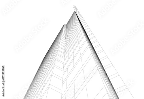 abstract buildings, architectural drawing 3d
