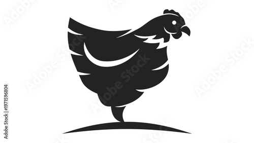 Silhouette of a standing chicken icon