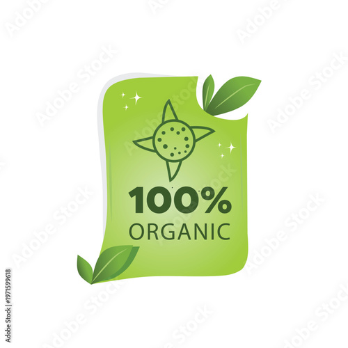 100% organic sunflower oil label isolated elements. Sunflower pure oil with leaf design for business.