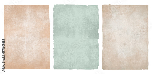 Vintage grunge paper texture set, aged retro background collection with distressed old paper sheets