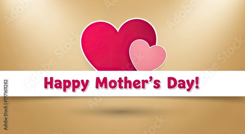 Happy mother's day card with hearts
