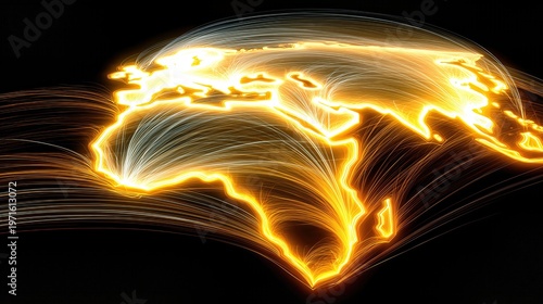 Global Shipping Routes Map With Glowing Trade Connections Across Continents