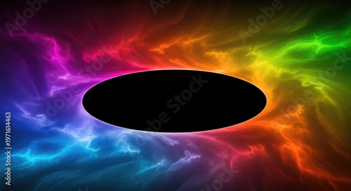 A deep, infinite black void representing a cosmic or technological singularity event horizon and the unknown future blank state, backdrop, technology, transition