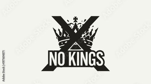 No Kings Logo Against Cream Background