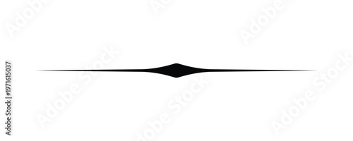 Black Horizontal Line Divider with Center Diamond Shape and Subtle Gradient Ends