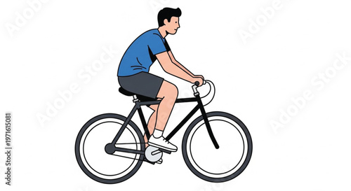 Professional vector illustration of a male cyclist riding a mountain bike with a helmet and sports gear shown as a silhouette isolated on a white background for fun and racing