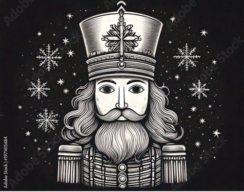 Nutcracker Soldier Character with Beard and Hat.