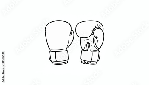 A pair of black and white boxing gloves