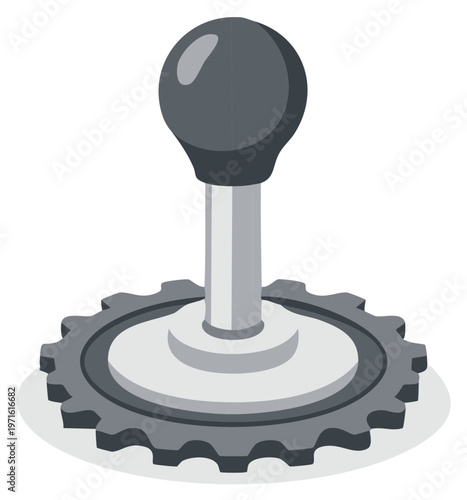 Mechanical gear shifter with spherical handle and circular base