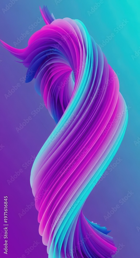 Fototapeta premium Ethereal, flowing digital texture featuring smooth gradients of purple, magenta, and cyan. Perfect for creative overlay or fantastic backdrop, neon, mysterious, magenta