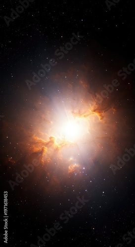 Abstract cosmic nebula pattern showing bright radiant light breaking through deep shadow, symbolizing spiritual growth, discovery, and elevated consciousness, darkness, abstract, nebula