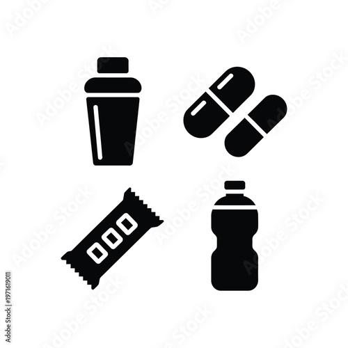 Health Supplements Sports Nutrition Icons