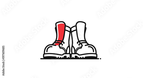 Cartoon illustration of white boots.
