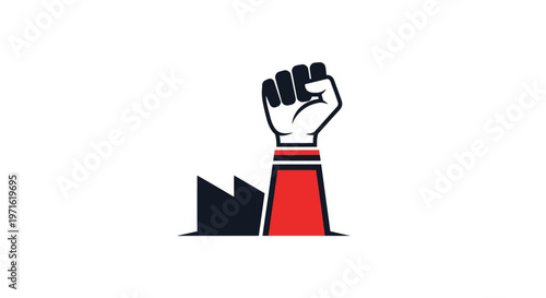 Fist Raised in Protest Symbol.