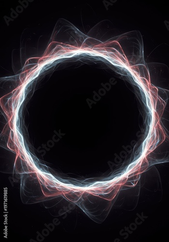 Abstract visualization of the cosmic force of gravity warping the fabric of spacetime, creating deep wells of attraction and potential, cosmology, sphere, void