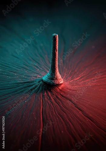 The sharp focus of a central subject contrasts with the rapid deterioration and dissolution of the surrounding environment into a smooth, abstract texture, contemporary, gradient, sharp