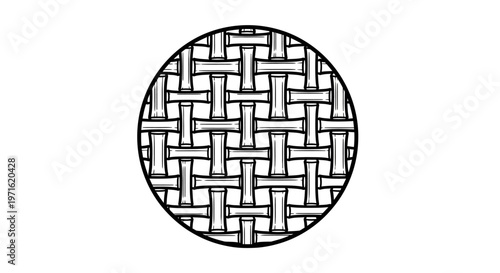 Intricate woven pattern design element.