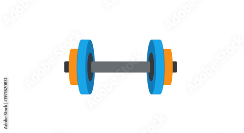 Colorful dumbbell icon isolated on white background for fitness and exercise