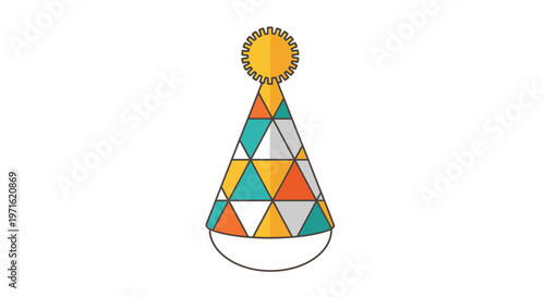 Colorful party hat illustration isolated on white background festive occasion
