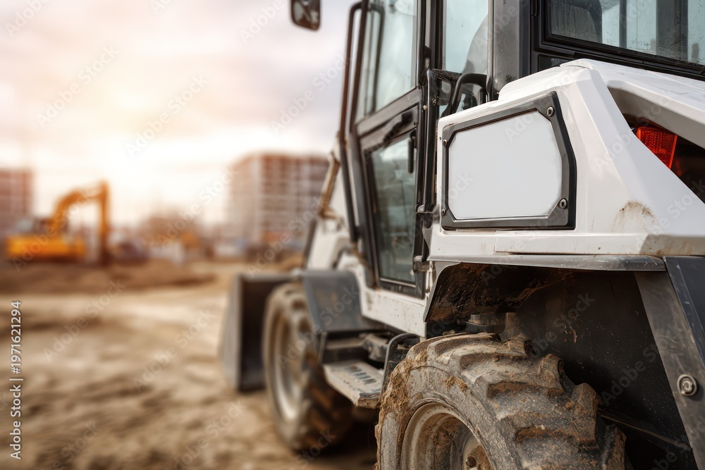 Fototapeta premium Industrial loader with white mockup label