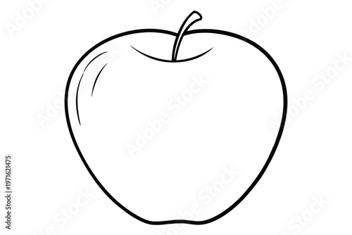 Bild auf Leinwand apple silhouette line art vector illustration