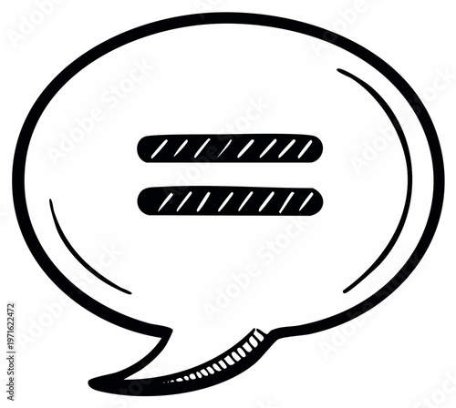 Equality Symbol Hand Drawn in a Speech Bubble Promoting Equal Rights and Social Justice Message