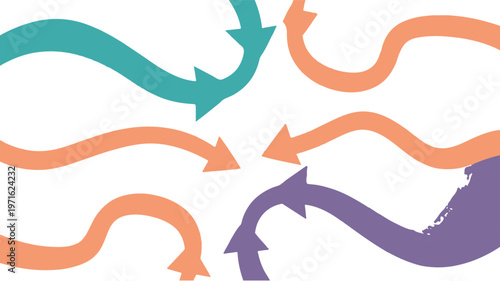 Colorful abstract arrows directional flow and dynamic movement in design
