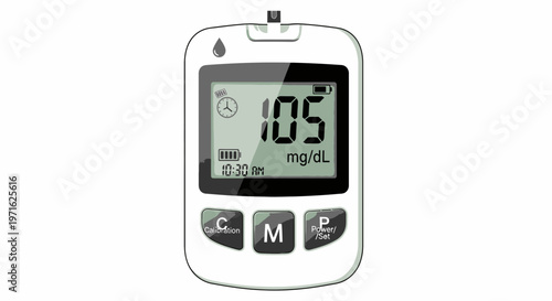 Blood Glucose Monitoring Device Displaying Reading