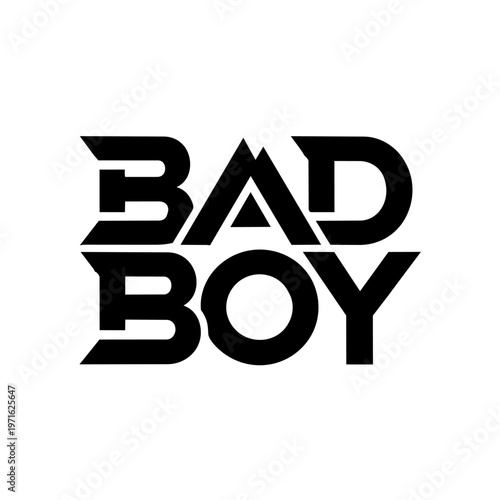 bold bad boy text logo, black graphic