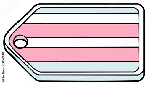 Transgender Pride Flag Tag with Eyelet for Hanging and Labeling