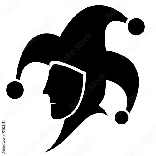 Foto jester hat icon minimalist black silhouette vector