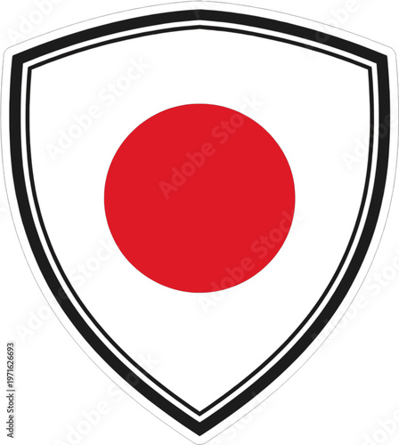 Japan Flag Shield Crest Minimal Rising Sun Design Free Download Japan Flag Shield Crest Minimal Rising Sun Design - GFXLoad