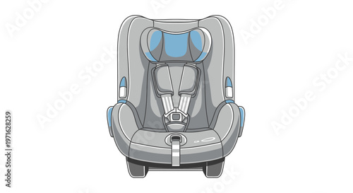 Child Safety Seat Illustration, Modern Design, Front View