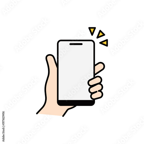 スマホを持つ手アイコン（カラー） – シンプル操作UIアイコンシリーズ