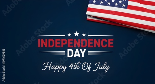 Patriotic National Holiday Commemoration with Flag and Text, Digital Graphic Banner Design for Celebration
