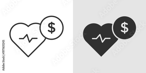 Health Investment Icon representing the allocation of time, money, and effort toward improving physical and mental well-being, emphasizing preventive care, fitness, and long-term wellness benefits.