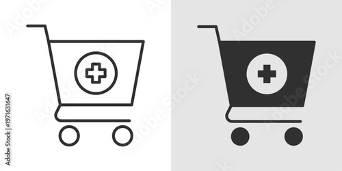 Supermarket Health Icon representing access to healthy food choices, nutrition awareness, grocery shopping for wellness, and maintaining a balanced diet through quality food products.