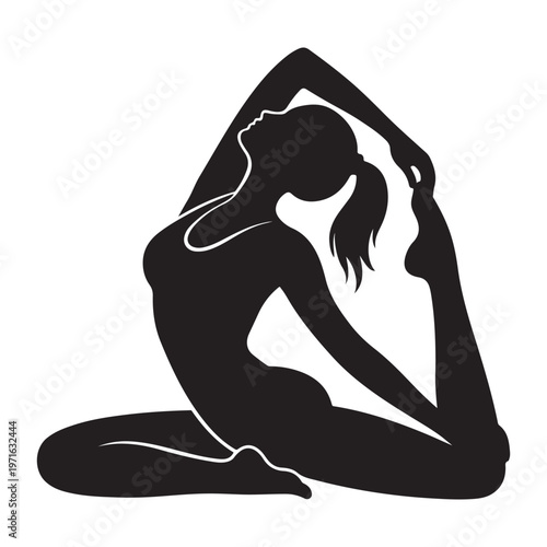 Woman in Yoga Pose Silhouette