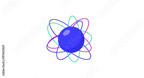 A colorful illustration of an atom.