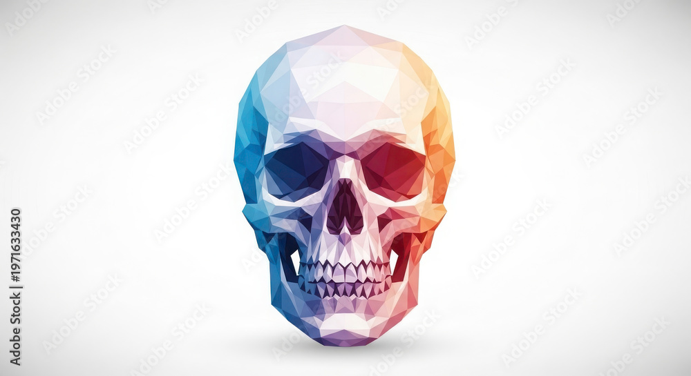 Obraz premium 3d skull with vibrant gradient colors